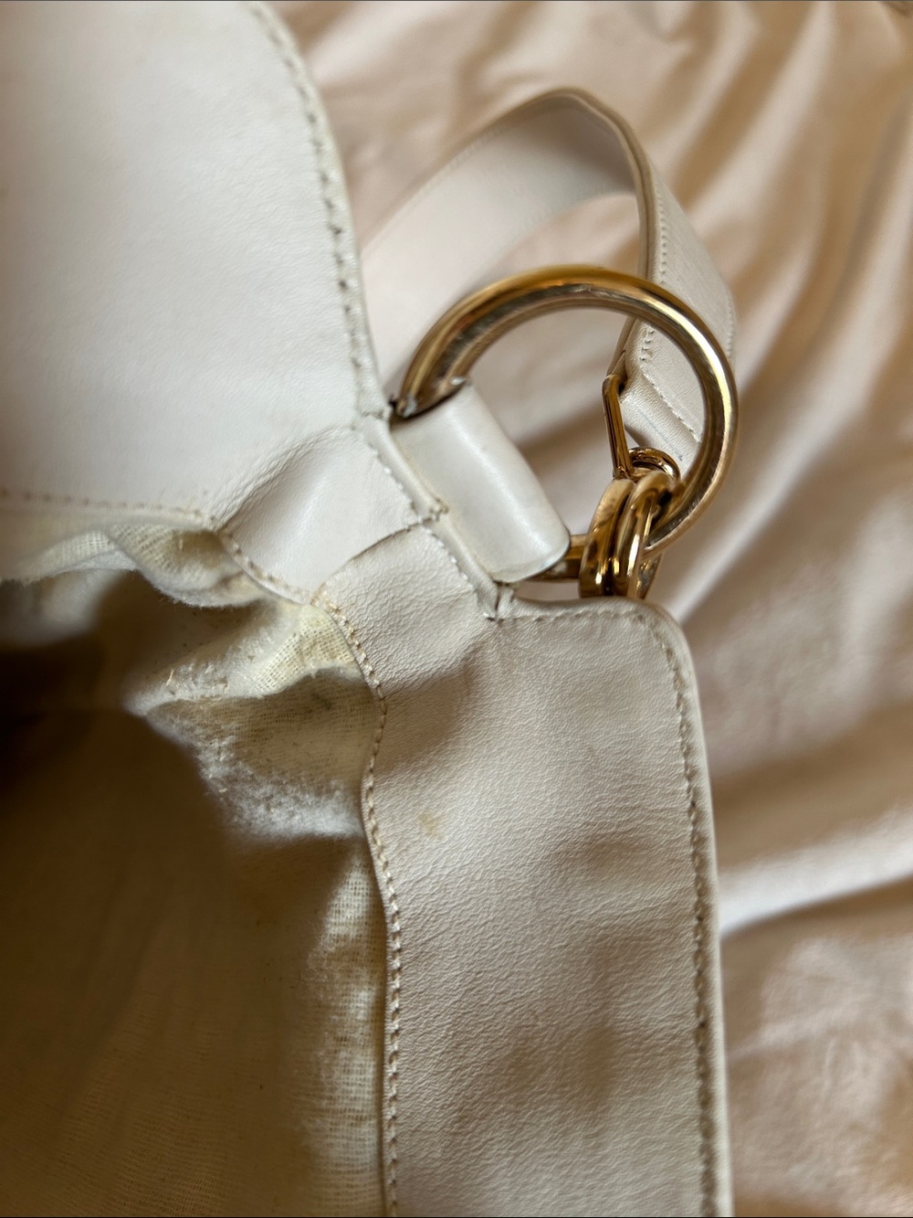 Gucci Bamboo Ivory Leather Shoulder Hand Bag- Gorgeous! - Picture 9 of 11